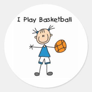 Girl I Play Basketball Classic Round Sticker