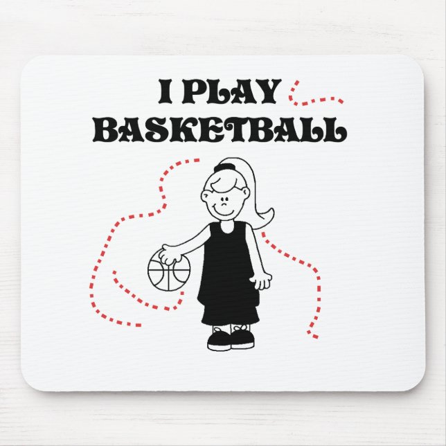 Girl I Play Basketball Mouse Mat (Front)