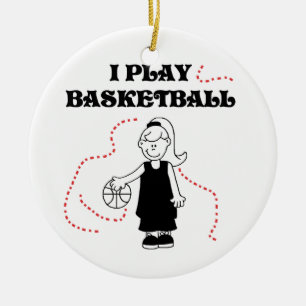 Girl I Play Basketball T-shirts and Gifts Ceramic Tree Decoration