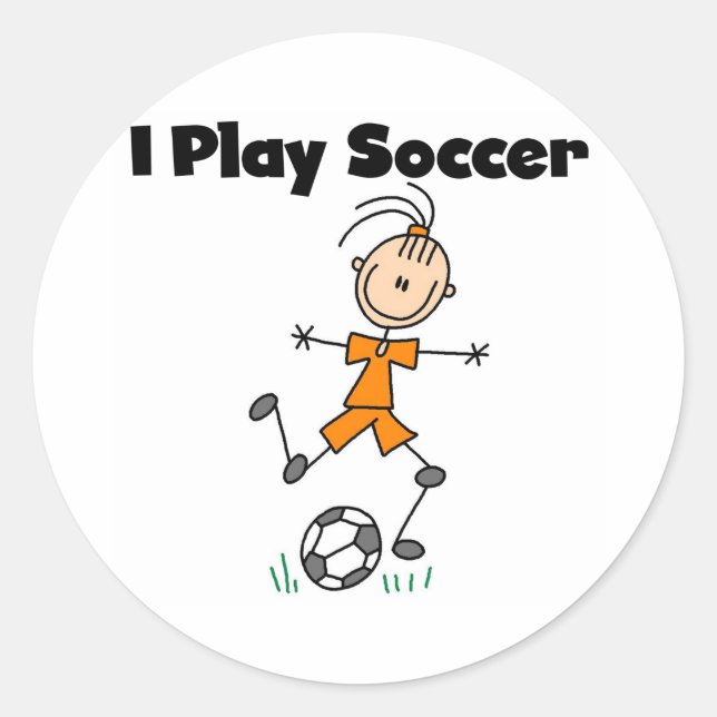 Girl I Play Soccer Classic Round Sticker (Front)