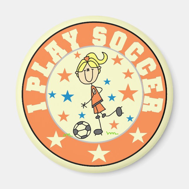 Girl I Play Soccer T-shirts and Gifts Magnet (Front)