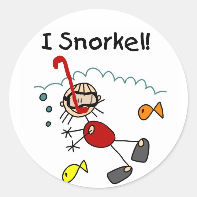 Girl I Snorkel T-shirts and Gifts Classic Round Sticker (Front)