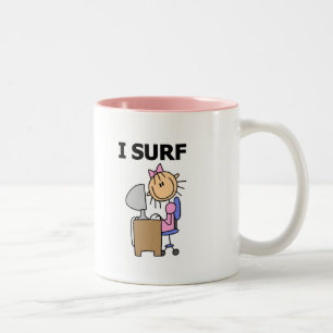 Girl I Surf the Web Tshirts and Gifts Two-Tone Coffee Mug
