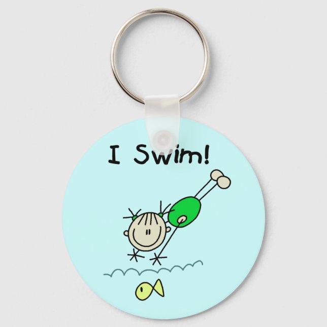 Girl I Swim T-shirts and Gifts Key Ring (Front)
