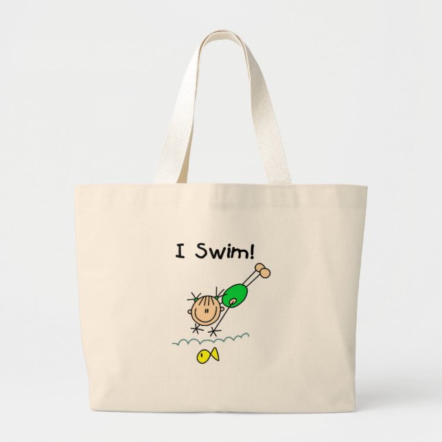 Girl I Swim T-shirts and Gifts Large Tote Bag (Front)
