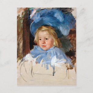 Girl in a Blue Bonnet, Mary Cassatt Postcard
