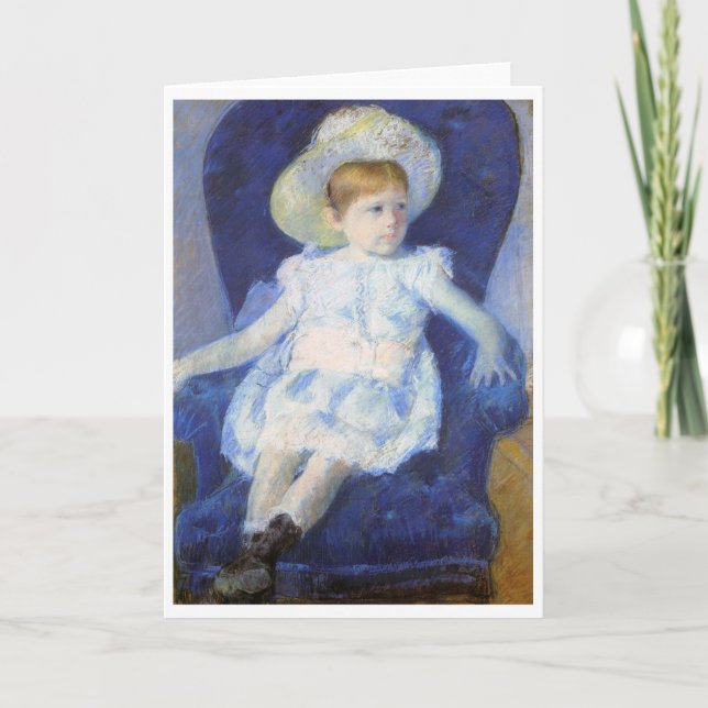 Girl in a Blue Chair, Mary Cassatt Card (Front)