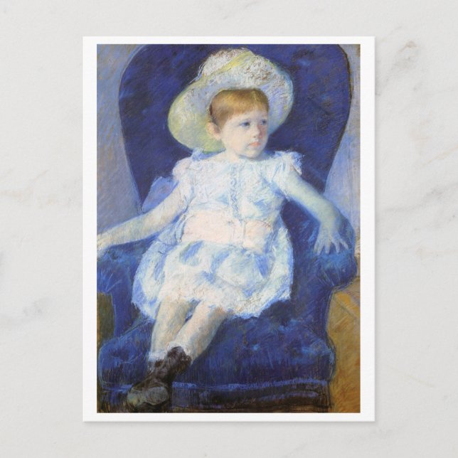 Girl in a Blue Chair, Mary Cassatt Postcard (Front)