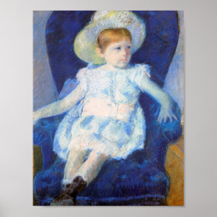 Girl in a Blue Chair, Mary Cassatt Poster