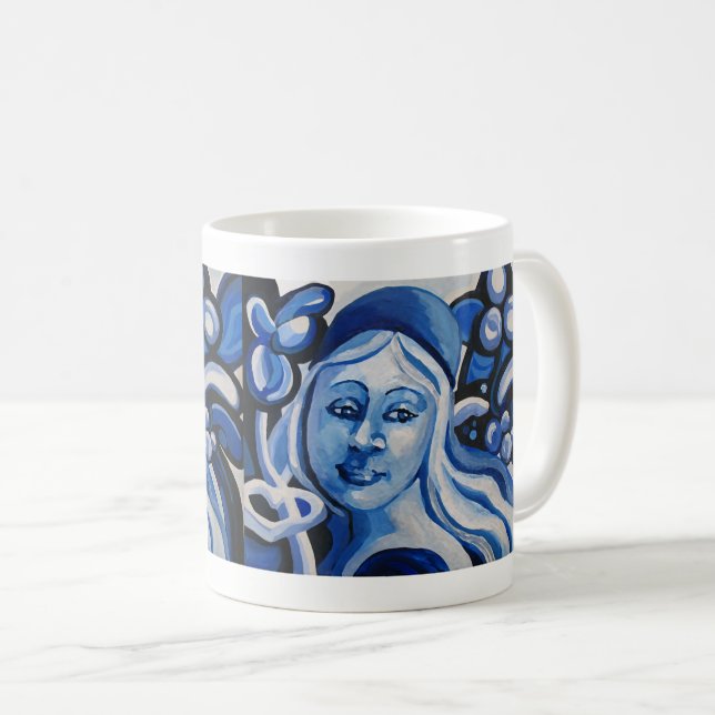 Girl in a blue hat coffee mug (Front Right)