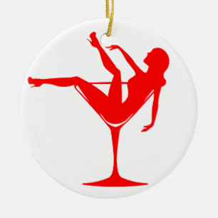 Girl in a Cocktail Glass Ceramic Tree Decoration