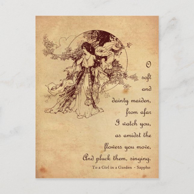 Girl in a Garden Postcard (Front)