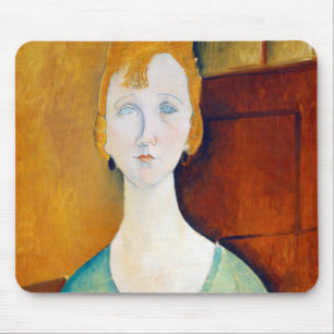 Girl in a Green Blouse, Modigliani Mouse Mat