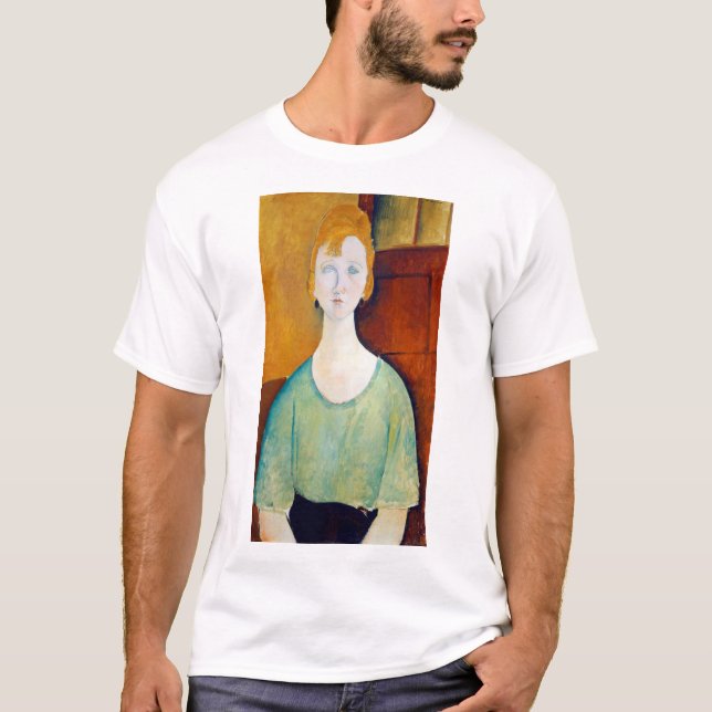 Girl in a Green Blouse, Modigliani T-Shirt (Front)