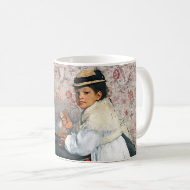 Girl in a Hat, Edgar Degas Coffee Mug (Front Right)