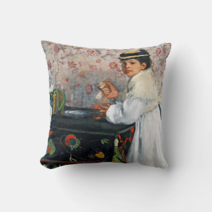 Girl in a Hat, Edgar Degas Cushion