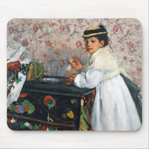 Girl in a Hat, Edgar Degas Mouse Mat