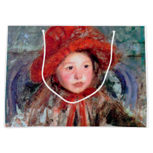 Girl in a Large Red Hat, Mary Cassatt Large Gift Bag