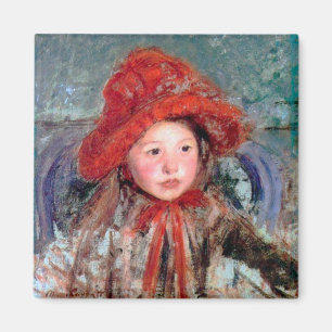 Girl in a Large Red Hat, Mary Cassatt Magnet