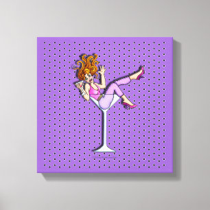 GIRL IN A MARTINI GLASS Gallery Wrapped Canvas