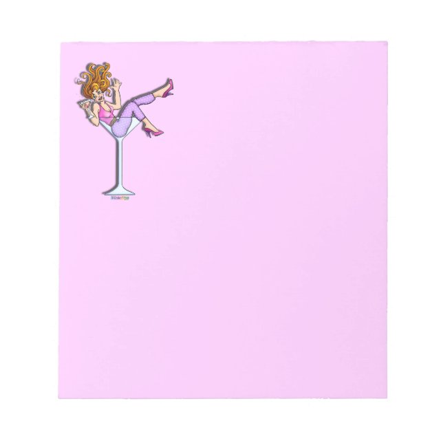 GIRL IN A MARTINI GLASS NOTEPAD (Lav) (Front)