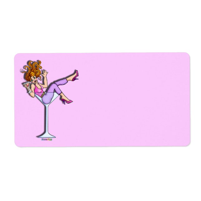GIRL IN A MARTINI GLASS (Pink) AVERY LABELS (Front)