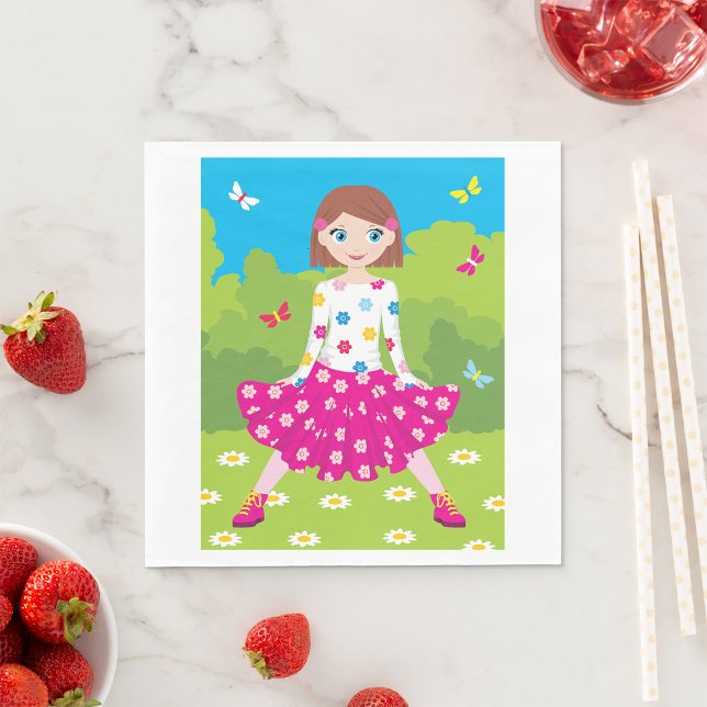 Girl In A Park Paper Napkins (Creator Uploaded)