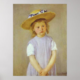 Girl in A Straw Hat, Mary Cassatt Poster