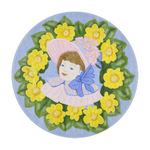 Girl in a Victorian Easter Bonnet  Cutting Board