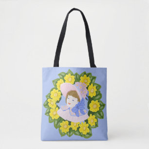 Girl in a Victorian Easter Bonnet feminine   Tote Bag