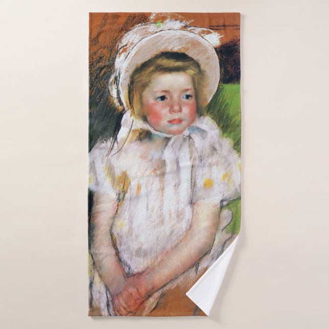 Girl in a White Bonnet, Mary Cassatt Bath Towel (Bath Towel)
