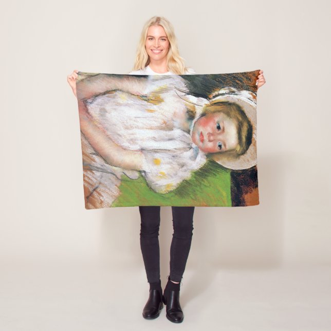 Girl in a White Bonnet, Mary Cassatt Fleece Blanket (In Situ)