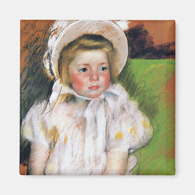 Girl in a White Bonnet, Mary Cassatt Magnet (Front)