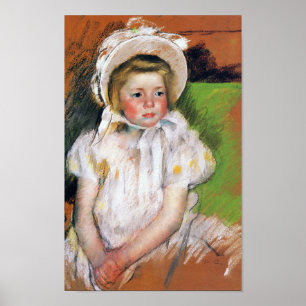 Girl in a White Bonnet, Mary Cassatt Poster