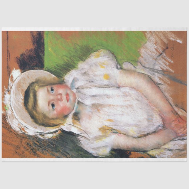 Girl in a White Bonnet, Mary Cassatt Tissue Paper (Front)