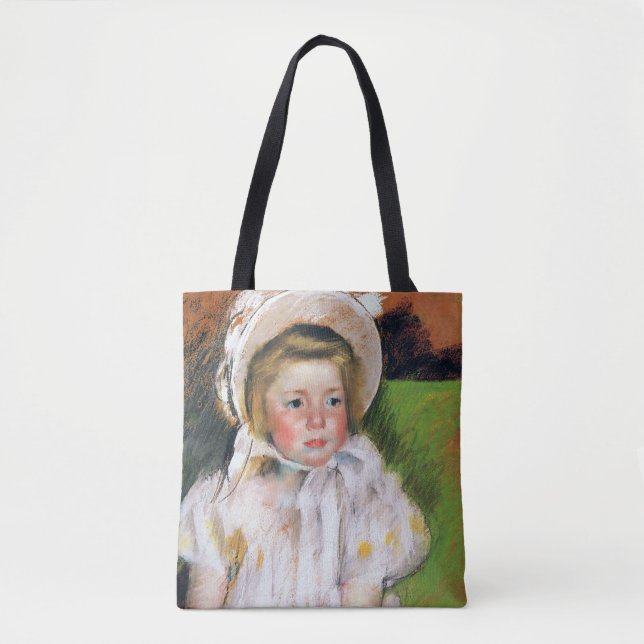Girl in a White Bonnet, Mary Cassatt Tote Bag (Front)