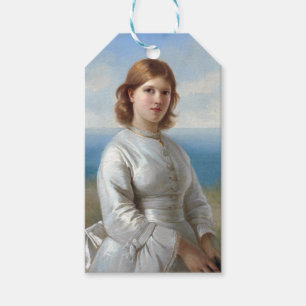 Girl in a White Silk Dress for Holy Communion Gift Tags