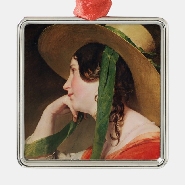 Girl in a Yellow Straw Hat, Metal Tree Decoration (Front)