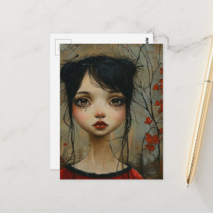 Girl in Autumn Postcard