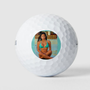 Girl in Bikini Golfballs Golf Balls
