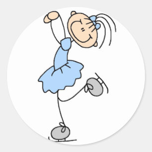 Girl In Blue Ice Skater Sticker
