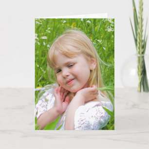 Girl In Daisy Field Thinking of You Card