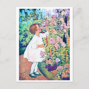 Girl in Flower Garden, Jessie Willcox Smith Postcard