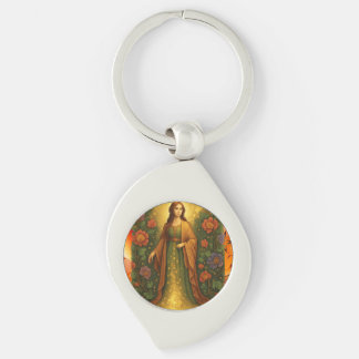Girl in Garden Keychain