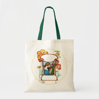 Girl in Garden Tote Bag