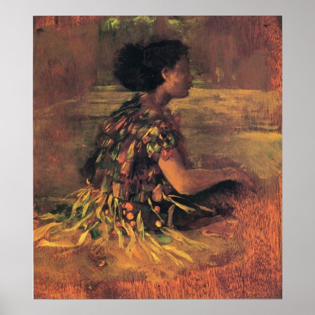 'Girl in Grass Dress' - John LaFarge Print (Front)