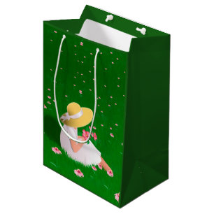 Girl In Grass Medium Gift Bag