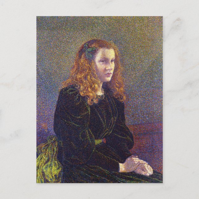 Girl in Green (by Theo van Rysselberghe) Postcard (Front)