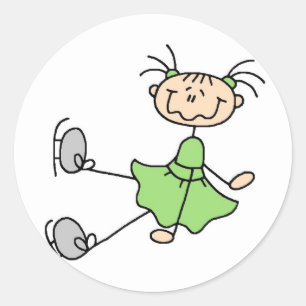 Girl In Green Ice Skater Sticker