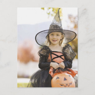 Girl in Halloween costume Postcard